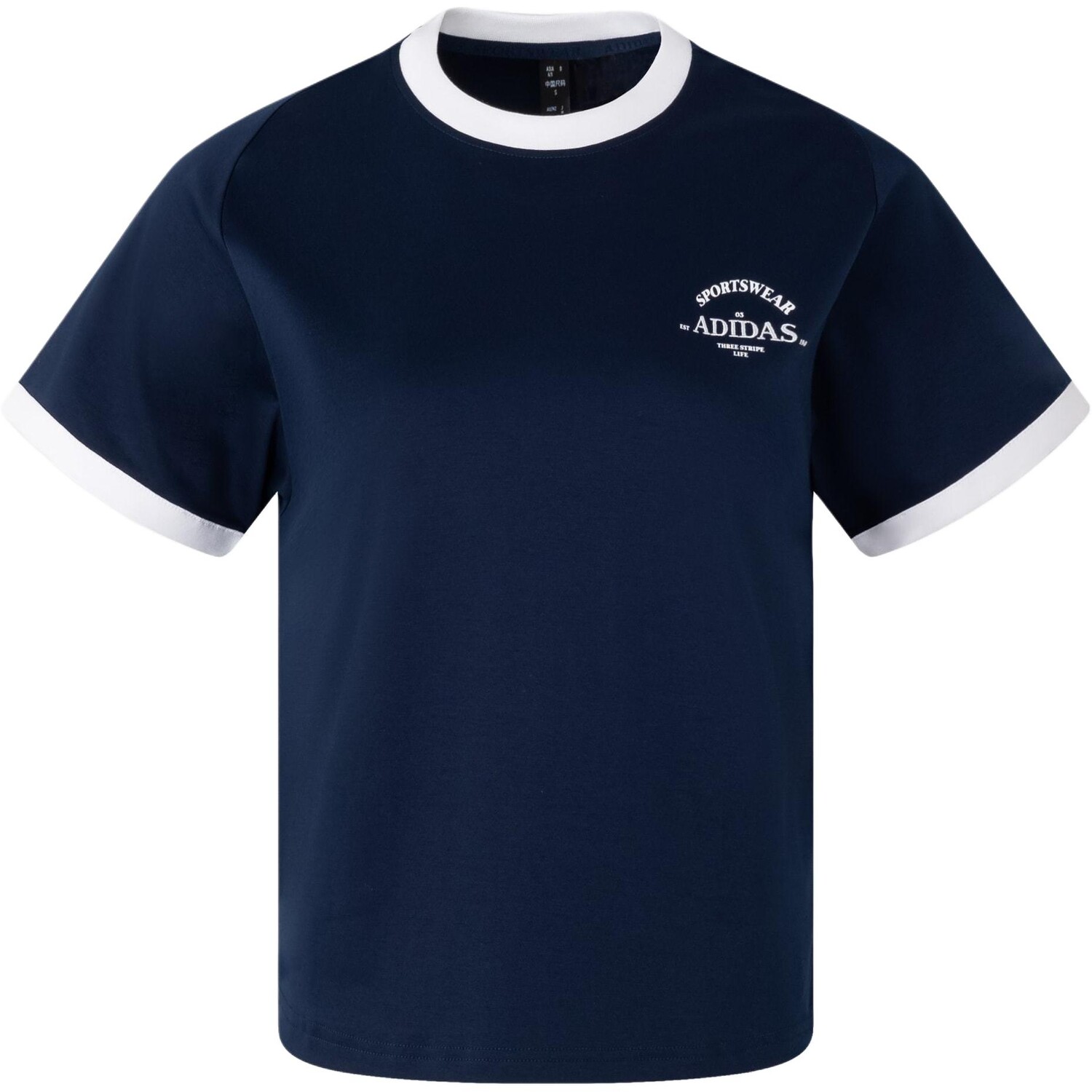 Футболка женская студенческая темно-синяя/белая Adidas
Футболка женская студенческая темно-синяя/белая Adidas