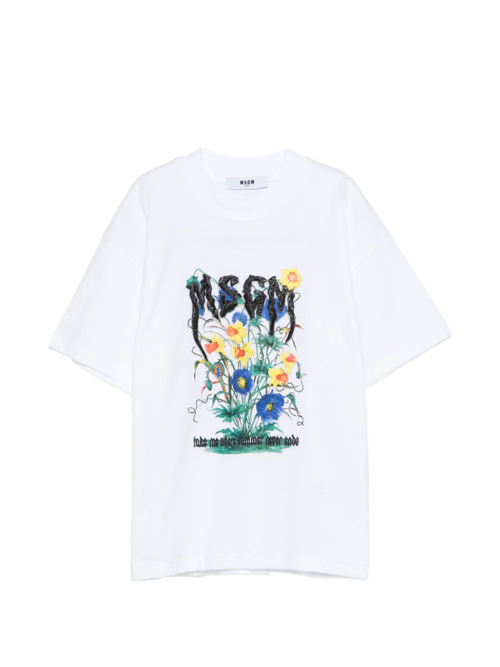 Футболка с цветочным принтом Msgm Kids, белый
Футболка с цветочным принтом Msgm Kids, белый