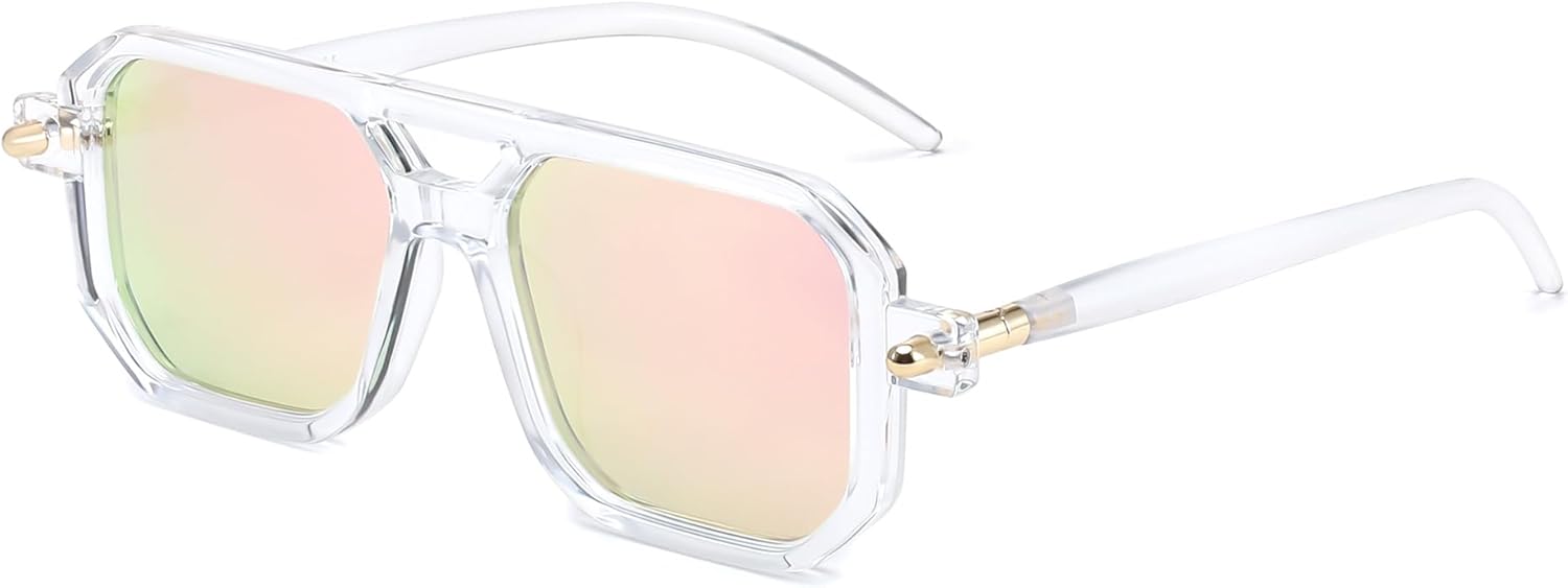 Винтажные квадратные солнцезащитные очки-авиаторы FEISEDY 70-х годов, классическая ретро-стильная оправа, защита от ультрафиолета UV400, артикул B2622, 030 Transparent Frame & Pink Mirrored Lens
Винтажные квадратные солнцезащитные очки-авиаторы FEISEDY 70-х годов, классическая ретро-стильная оправа, защита от ультрафиолета UV400, артикул B2622, 030 Transparent Frame & Pink Mirrored Lens