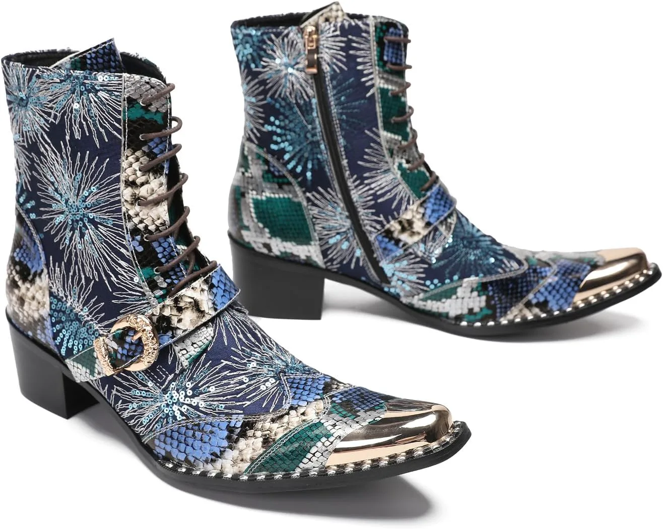 Мужские повседневные ковбойские ботинки Santimon Mens Dress Casual Western - ботинки средней высоты из натуральной кожи с блестками и металлическим носком в форме крыльев для бальной или диско-вечеринки, темно-синий
Мужские повседневные ковбойские ботинки Santimon Mens Dress Casual Western - ботинки средней высоты из натуральной кожи с блестками и металлическим носком в форме крыльев для бальной или диско-вечеринки, темно-синий