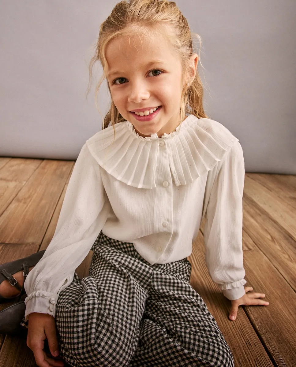 Блузка для девочки из бамбулы с длинными рукавами, двойными складками и блестками Coconut El Corte Inglés, экрю
Блузка для девочки из бамбулы с длинными рукавами, двойными складками и блестками Coconut El Corte Inglés, экрю