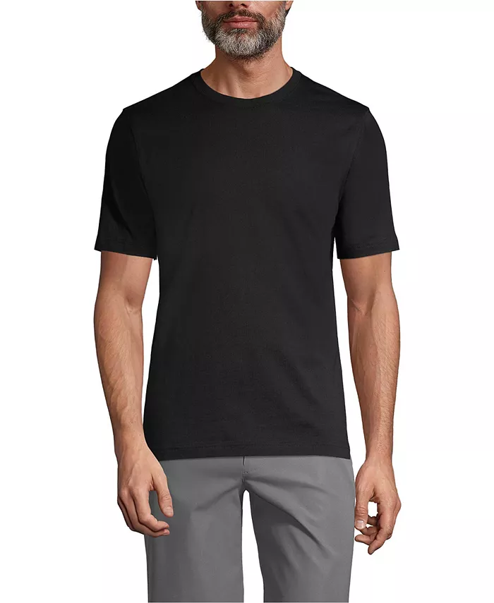 Мужская футболка Essential с коротким рукавом Lands' End, черный 
Мужская футболка Essential с коротким рукавом Lands' End, черный