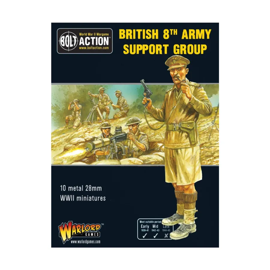 Группа поддержки 8-й британской армии, Bolt Action - British Army - British 8th Army (28mm)
Группа поддержки 8-й британской армии, Bolt Action - British Army - British 8th Army (28mm)