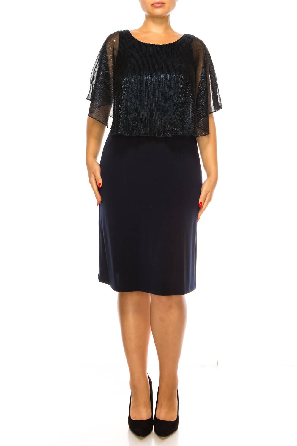 Вечернее платье с каплевидными рукавами в темно-синем цвете Connected Apparel
Вечернее платье с каплевидными рукавами в темно-синем цвете Connected Apparel