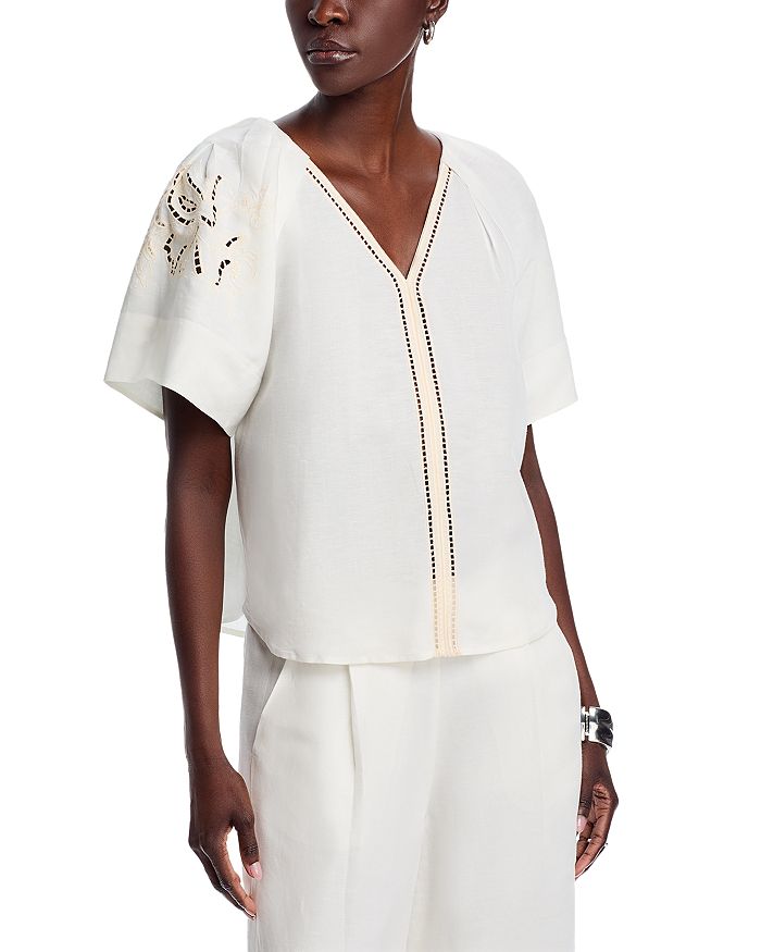 Блузка с V-образным вырезом T Tahar T Tahari, белый
Блузка с V-образным вырезом T Tahar T Tahari, белый