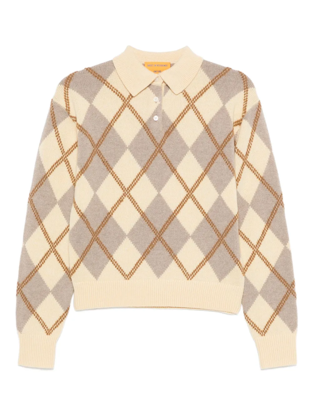 Вязаное поло с узором "аргайл" Guest In Residence, нейтральный
Вязаное поло с узором "аргайл" Guest In Residence, нейтральный