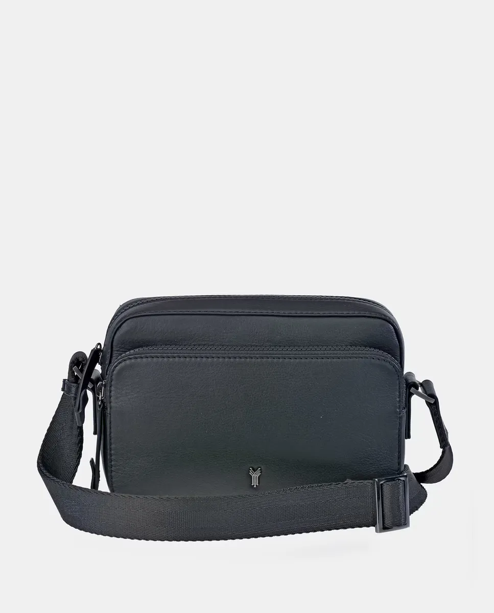 Мужская сумка-кроссовер YANKO из черной кожи с нейлоновым ремнем, черный
Мужская сумка-кроссовер YANKO из черной кожи с нейлоновым ремнем, черный