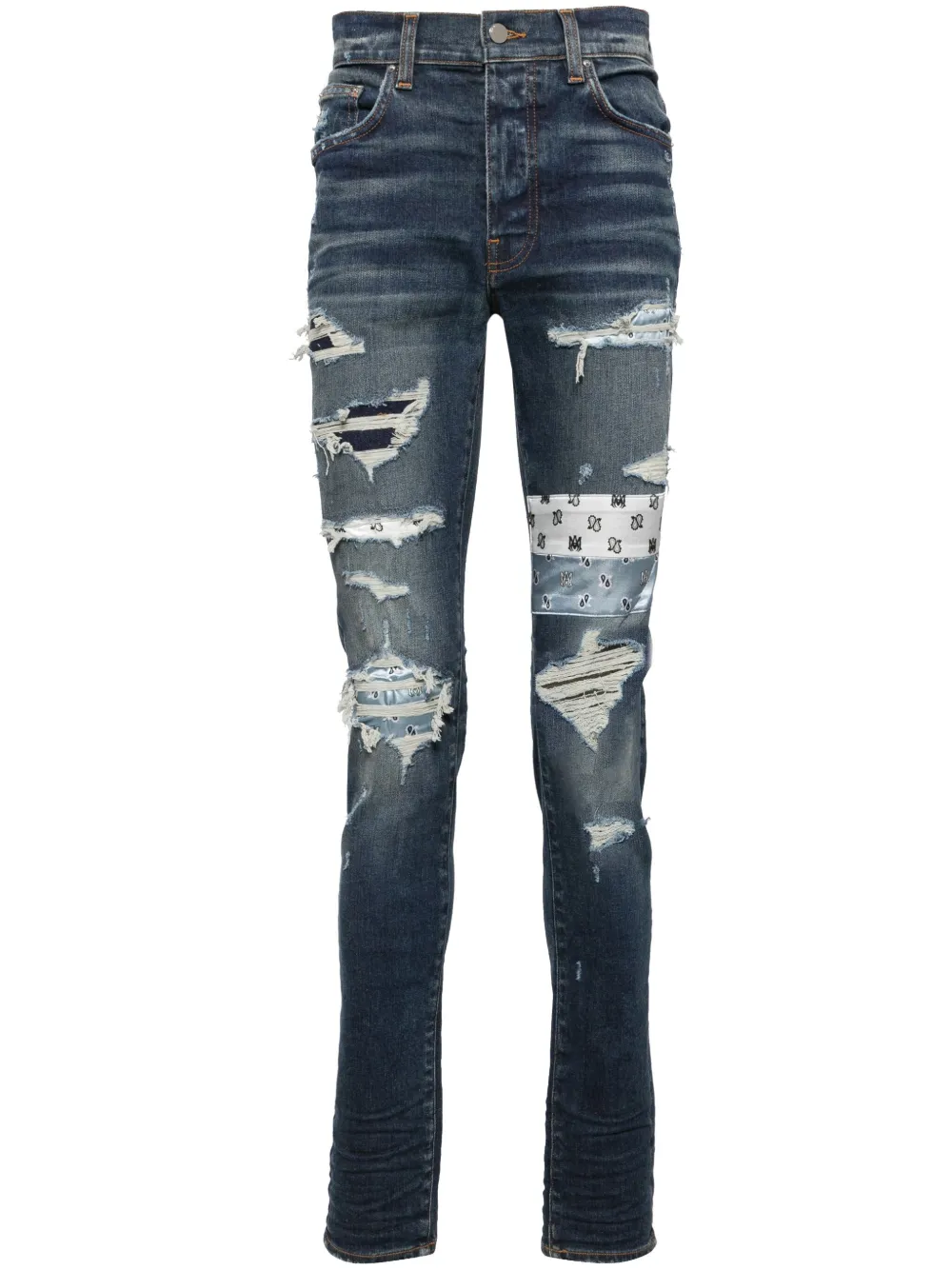 Джинсы скинни Ma Paisley AMIRI, синий 
Джинсы скинни Ma Paisley AMIRI, синий