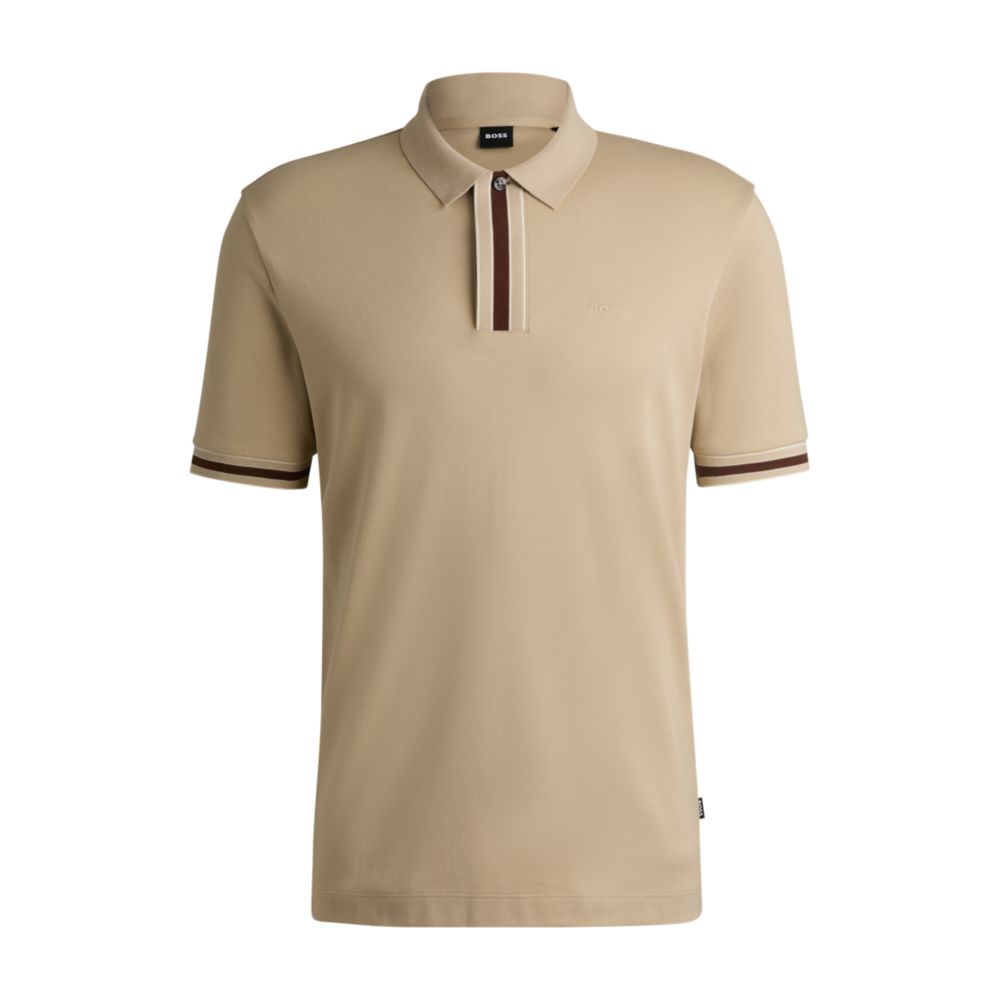 Рубашка-поло из хлопка-интерлока с контрастной окантовкой BOSS, светло-бежевый
Рубашка-поло из хлопка-интерлока с контрастной окантовкой BOSS, светло-бежевый