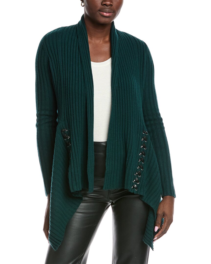 Осенний кардиган из кашемира и шерсти с кожаной отделкой Autumn Cashmere, черный 
Осенний кардиган из кашемира и шерсти с кожаной отделкой Autumn Cashmere, черный