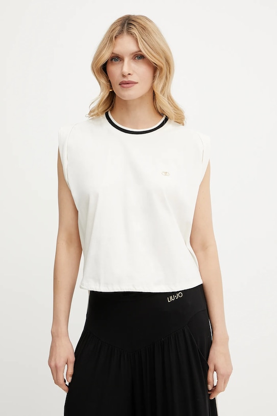 Хлопковая футболка Liu Jo, бежевый
Хлопковая футболка Liu Jo, бежевый