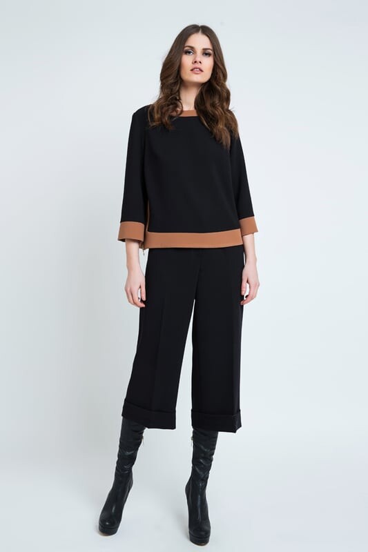 Черные брюки-кюлоты с манжетами Conquista, черный
Черные брюки-кюлоты с манжетами Conquista, черный