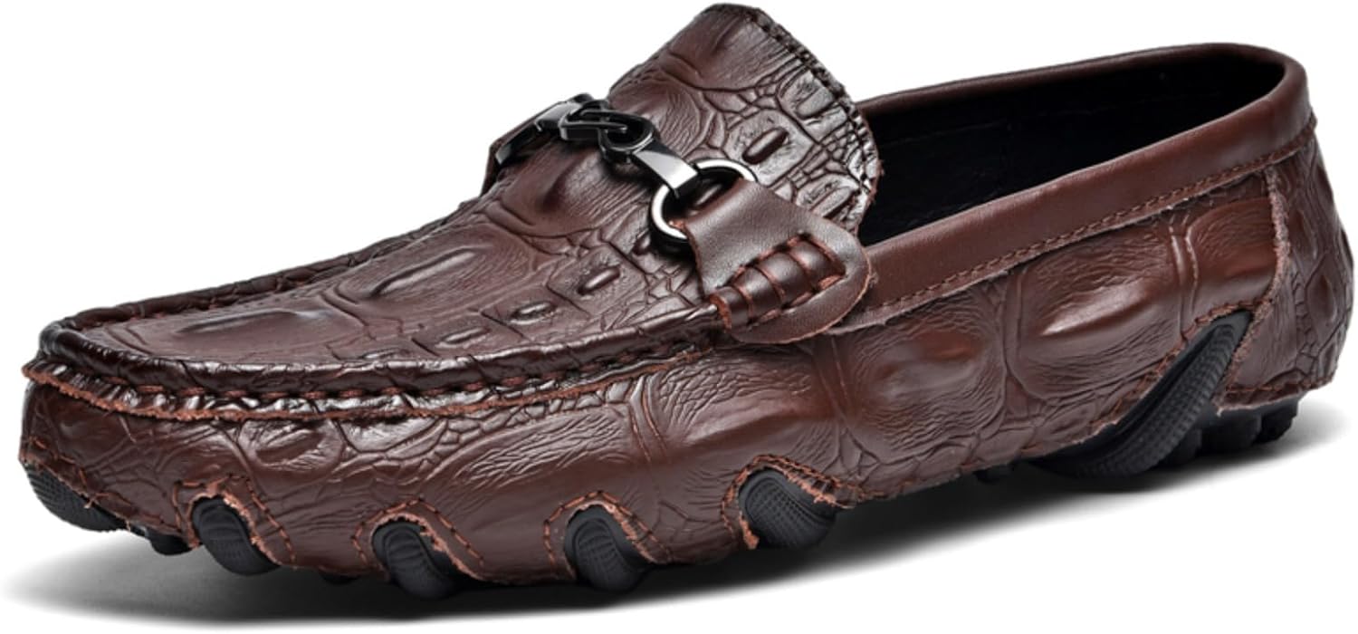 Мужские слипоны-лоферы из искусственной кожи с тиснением под аллигатора, комфортные мужские туфли с нескользящей резиновой подошвой, легкие повседневные офисные туфли Foapts, коричневый
Мужские слипоны-лоферы из искусственной кожи с тиснением под аллигатора, комфортные мужские туфли с нескользящей резиновой подошвой, легкие повседневные офисные туфли Foapts, коричневый
