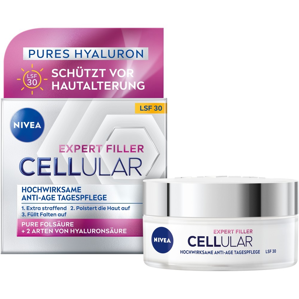 Дневной крем cellular expert filler hochwirksame anti age tagespflege lsf30 Nivea, объем lsf 30 50 мл
Дневной крем cellular expert filler hochwirksame anti age tagespflege lsf30 Nivea, объем lsf 30 50 мл
