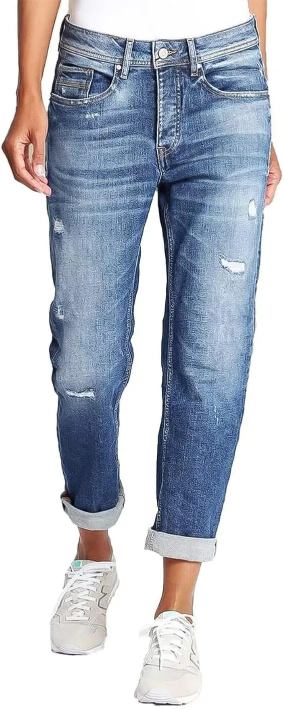 Прямые джинсы Flamingals с потертостями и подворотами
Прямые джинсы Flamingals с потертостями и подворотами