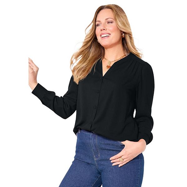 Блузка с V-образным вырезом Lily для женщин plus size Catherines, Black
Блузка с V-образным вырезом Lily для женщин plus size Catherines, Black