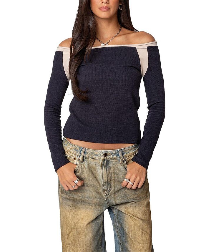 Термотоп с открытыми плечами Edikted, синий
Термотоп с открытыми плечами Edikted, синий