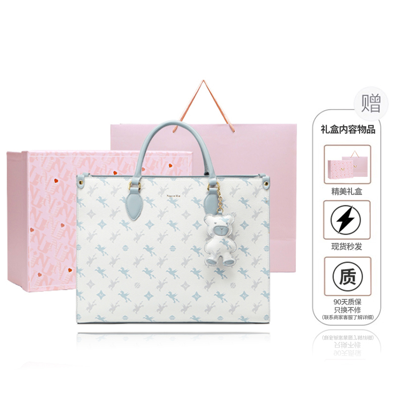 Сумка через плечо из ПВХ, женская сумка-шопер, хозяйственная сумка, портфель для ноутбука большого размера, женская многоцветная NUCELLE, иллюзия синий