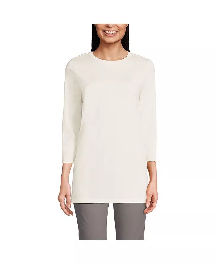 Женская хлопковая туника Supima с рукавом 3/4 Lands' End, белый
Женская хлопковая туника Supima с рукавом 3/4 Lands' End, белый