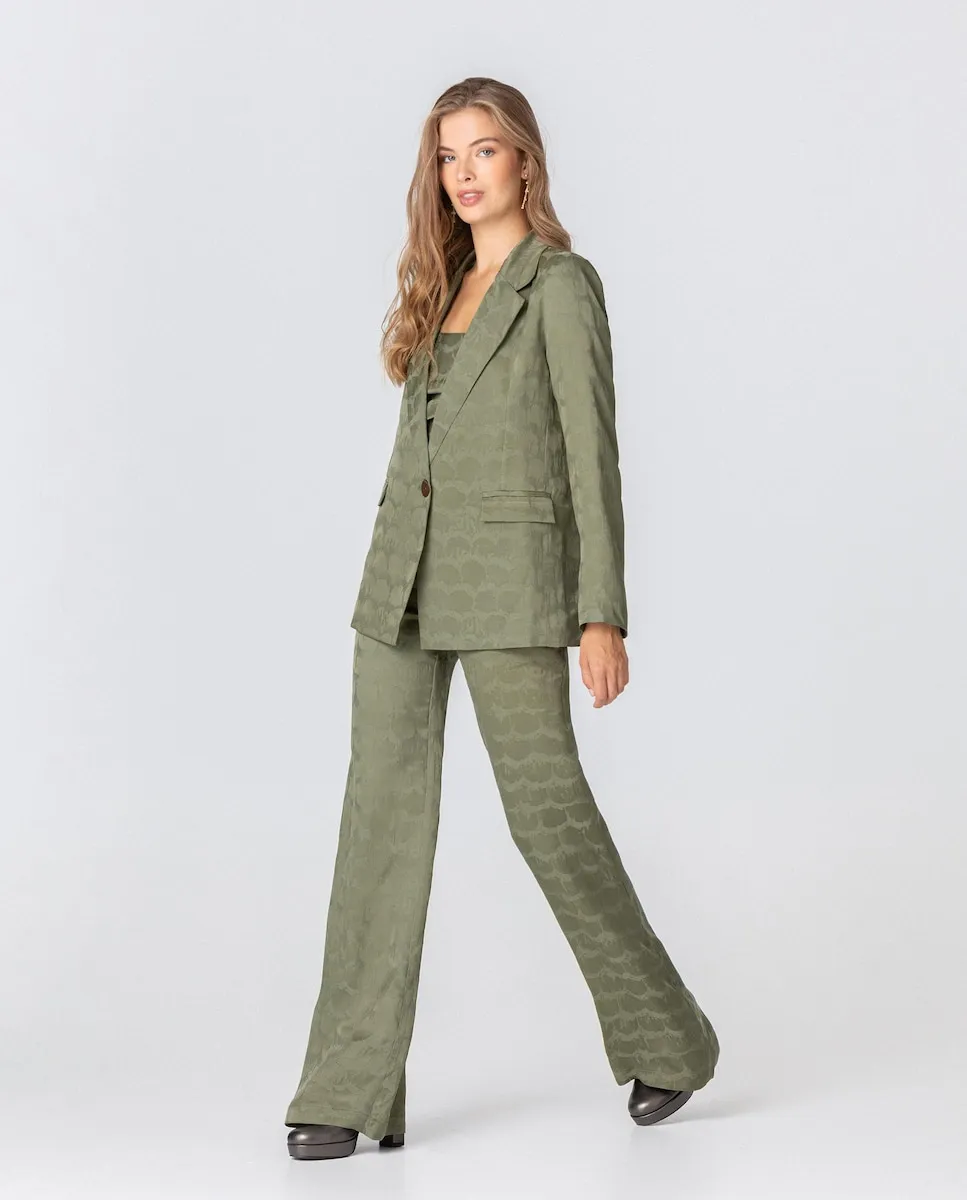 Женские расклешенные брюки Noon, оливковый зеленый
Женские расклешенные брюки Noon, оливковый зеленый