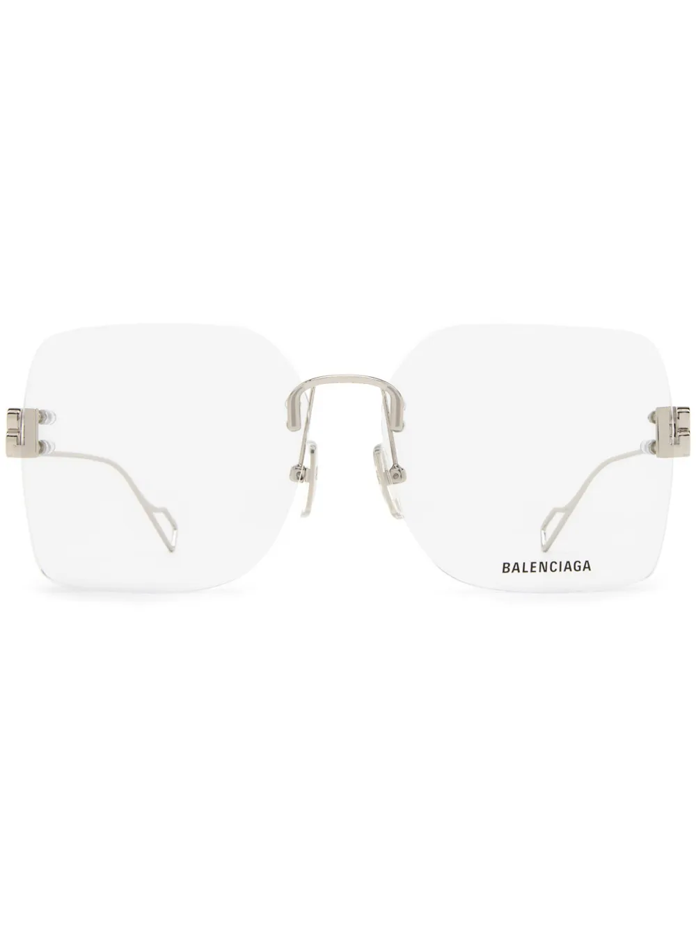 Очки в безободковой оправе с логотипом BB Balenciaga Eyewear, серебяный
Очки в безободковой оправе с логотипом BB Balenciaga Eyewear, серебяный