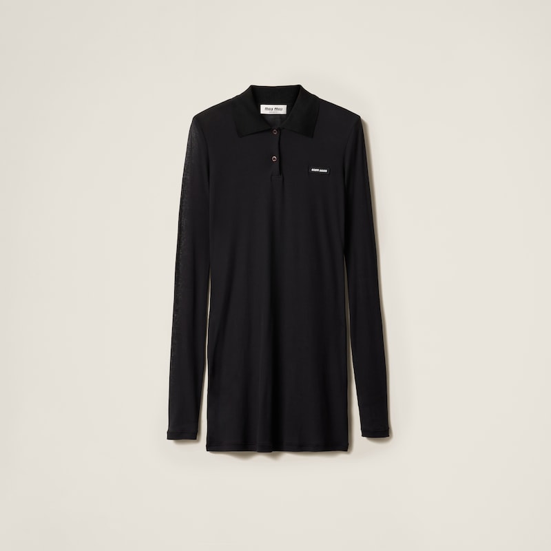 Короткое платье из трикотажного полотна в рубчик Miu Miu, черный
Короткое платье из трикотажного полотна в рубчик Miu Miu, черный