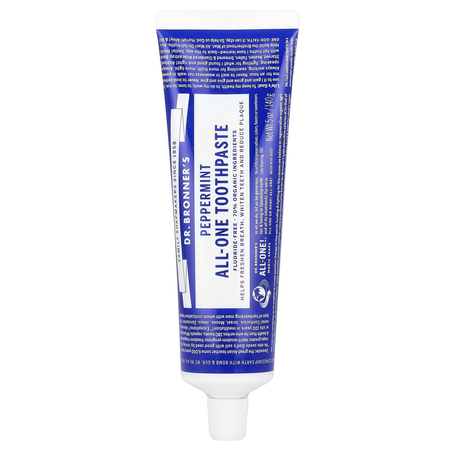 Зубная паста All-One, перечная мята, 5 унций (140 г) Dr. Bronner'S
Зубная паста All-One, перечная мята, 5 унций (140 г) Dr. Bronner'S