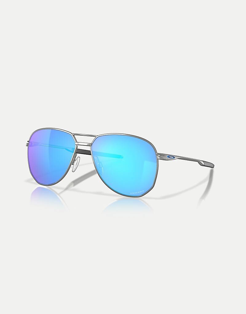Oakley - Contrail - Овальные солнцезащитные очки серебристого цвета с сатиновым хромом и синими зеркальными линзами
Oakley - Contrail - Овальные солнцезащитные очки серебристого цвета с сатиновым хромом и синими зеркальными линзами
