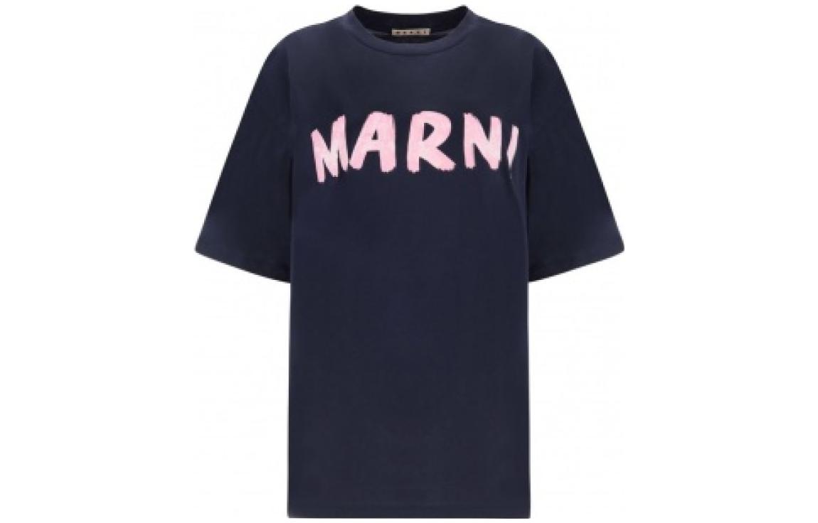 Футболка с короткими рукавами и принтом логотипа MARNI, сине-черная
Футболка с короткими рукавами и принтом логотипа MARNI, сине-черная