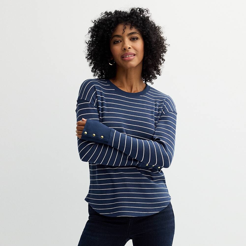 Женский уютный пуловер Sonoma Goods For Life с вафельным узором, цвет Navy Lilac Stripe
Женский уютный пуловер Sonoma Goods For Life с вафельным узором, цвет Navy Lilac Stripe
