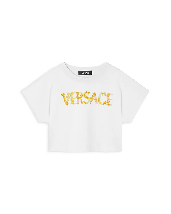 Детская футболка с принтом в стиле барокко - для девочек постарше. Versace, белый
Детская футболка с принтом в стиле барокко - для девочек постарше. Versace, белый