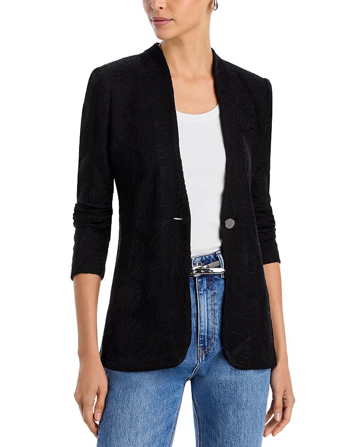 Жакет из трикотажного жаккарда на одной пуговице - Heritage Fit Misook, черный
Жакет из трикотажного жаккарда на одной пуговице - Heritage Fit Misook, черный