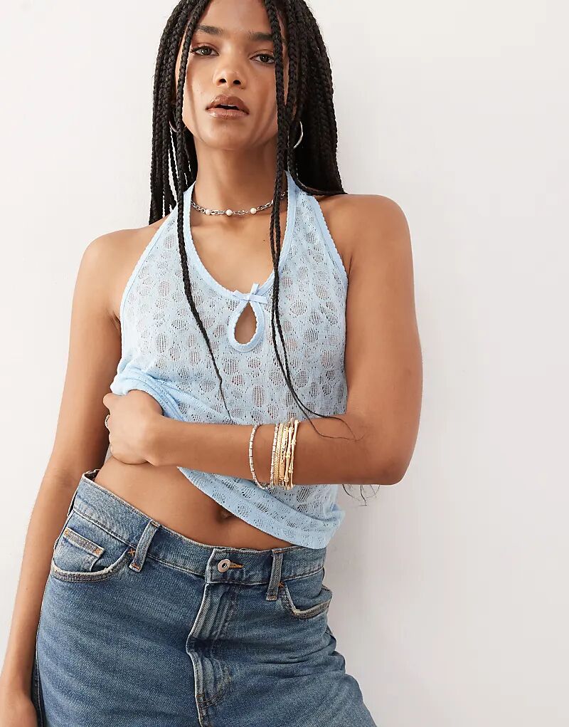 Нежный кружевной топ-халтер COLLUSION нежно-голубого цвета
Нежный кружевной топ-халтер COLLUSION нежно-голубого цвета
