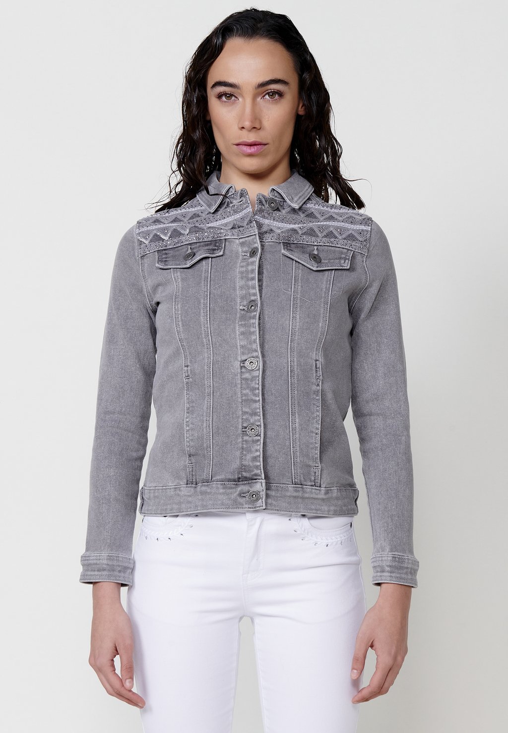 Джинсовая куртка Koroshi, деним серый
Джинсовая куртка Koroshi, деним серый