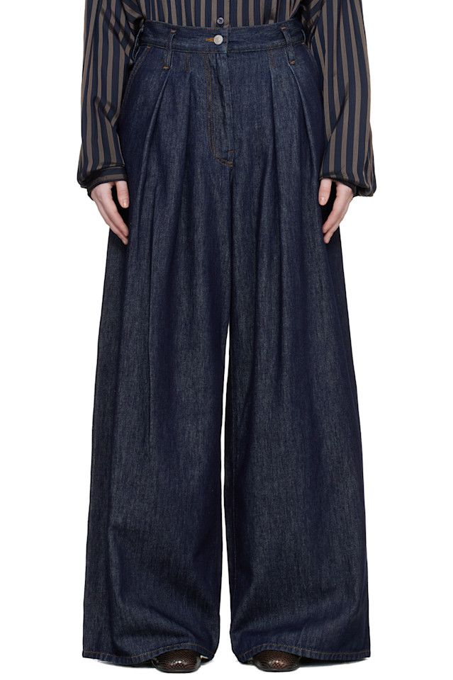 Джинсы с широкими складками Dries Van Noten, индиго
Джинсы с широкими складками Dries Van Noten, индиго