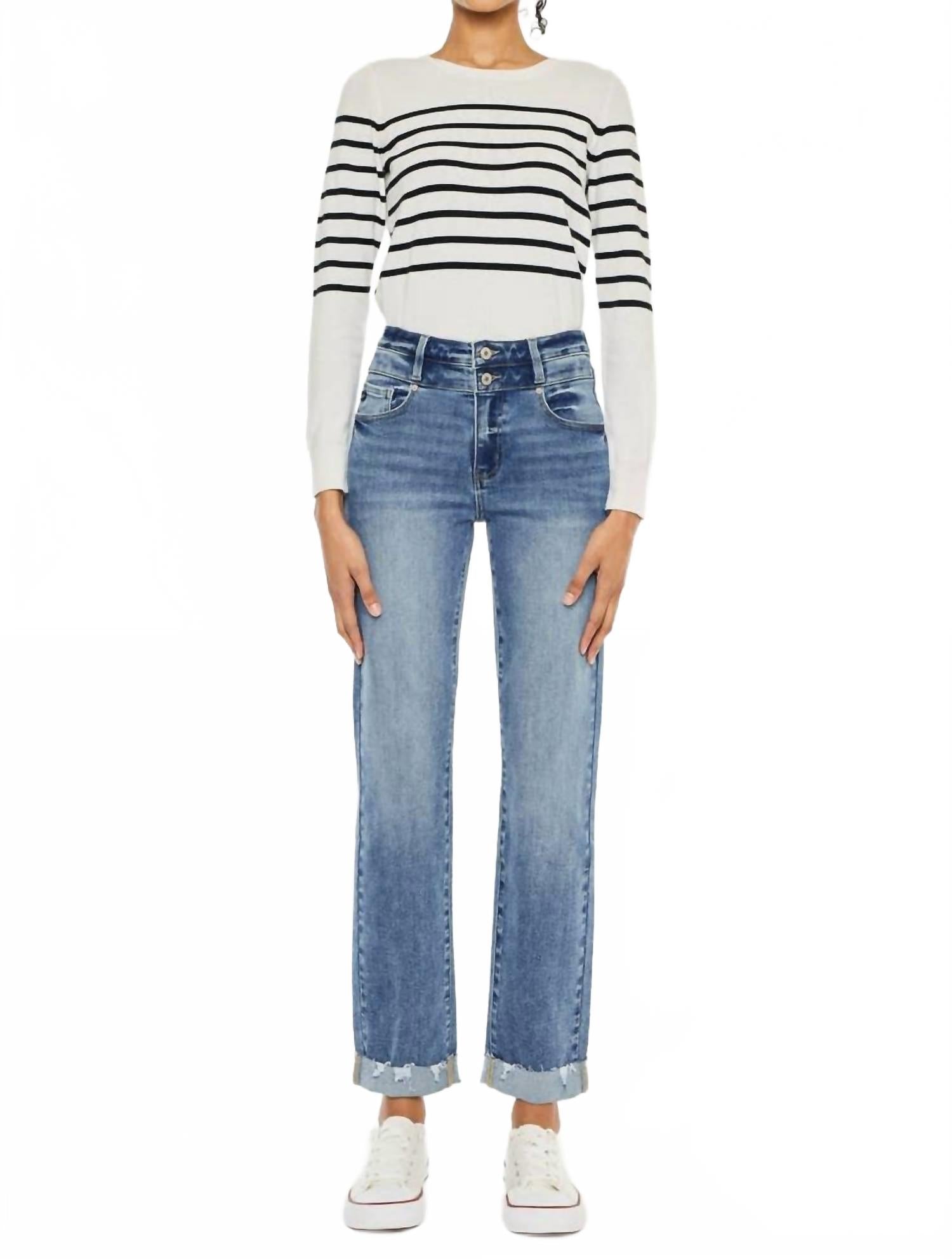 Узкие прямые джинсы с высокой талией, средней потертости Kancan, Medium Wash
Узкие прямые джинсы с высокой талией, средней потертости Kancan, Medium Wash