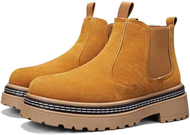 Мужские ботинки челси, замшевые кожаные ботильоны на платформе с эластичными вставками и рифленой подошвой Generic, хаки
Мужские ботинки челси, замшевые кожаные ботильоны на платформе с эластичными вставками и рифленой подошвой Generic, хаки