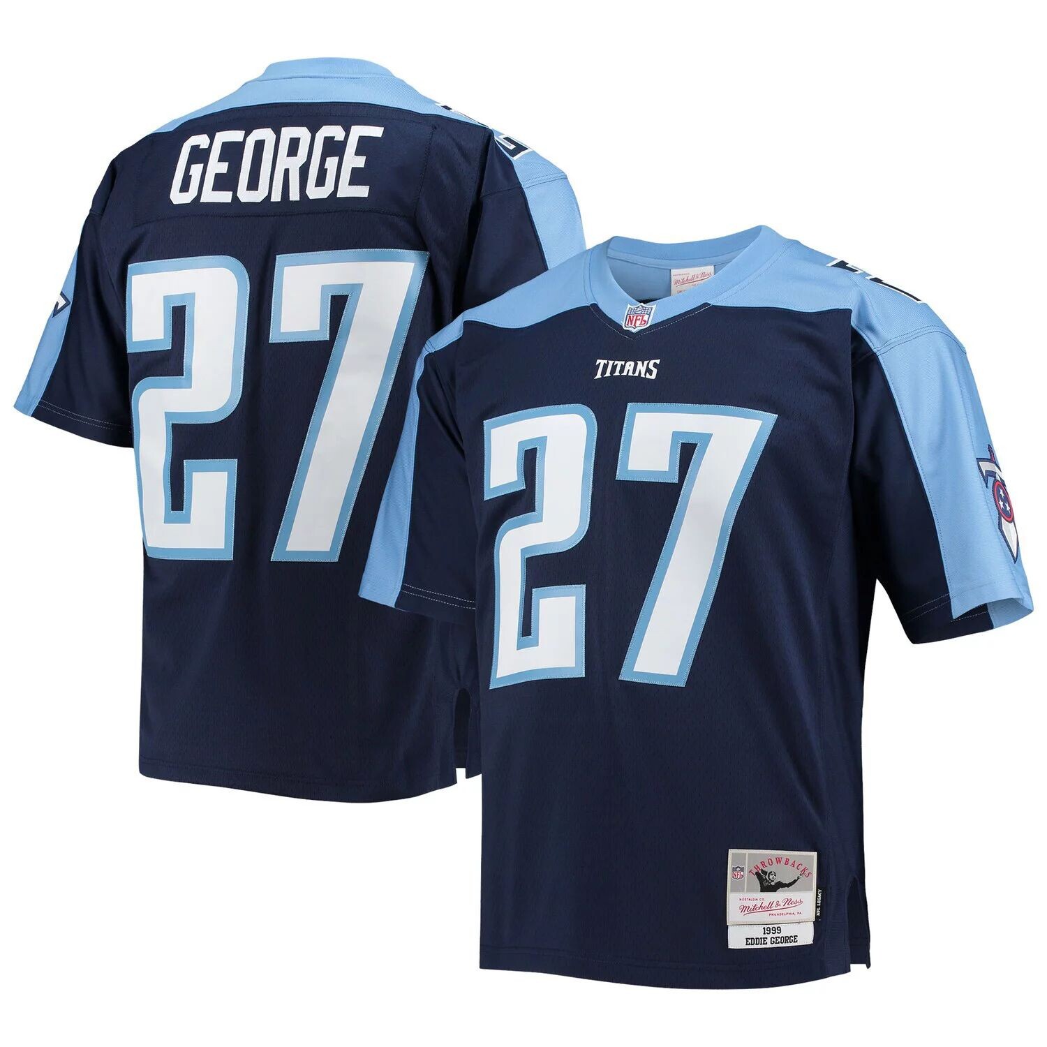 Мужская футболка Mitchell & Ness Eddie George Navy Tennessee Titans Big & Tall 1999 года, реплика вышедшего на пенсию игрока
Мужская футболка Mitchell & Ness Eddie George Navy Tennessee Titans Big & Tall 1999 года, реплика вышедшего на пенсию игрока