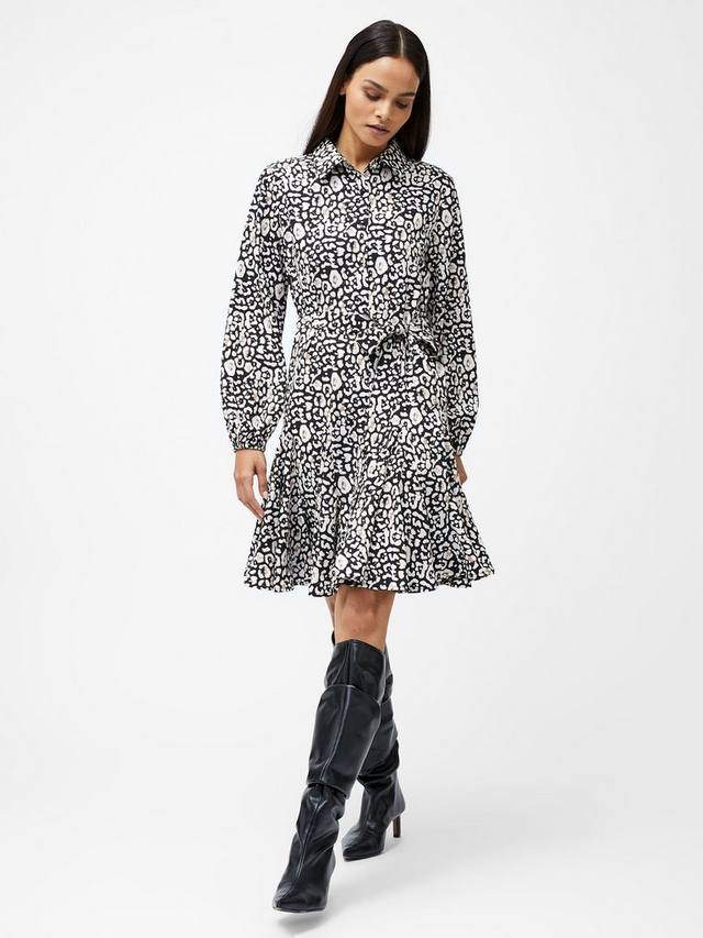 Платье-качели с леопардовым принтом French Connection, черный/белый
Платье-качели с леопардовым принтом French Connection, черный/белый