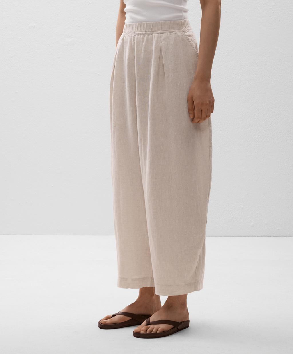 Укороченные брюки-баллоны из 100% льна Oysho, песочный меланж
Укороченные брюки-баллоны из 100% льна Oysho, песочный меланж