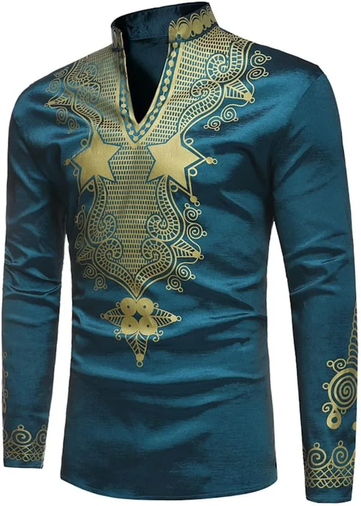 Мужская рубашка Slim Fit с длинным рукавом и принтом Dashiki Metallic Gold XSION
Мужская рубашка Slim Fit с длинным рукавом и принтом Dashiki Metallic Gold XSION