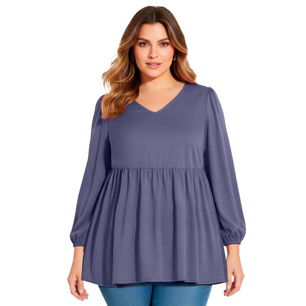 Блузка с V-образным вырезом и эластичной талией для женщин plus size Avenue, Deep Dusk
Блузка с V-образным вырезом и эластичной талией для женщин plus size Avenue, Deep Dusk