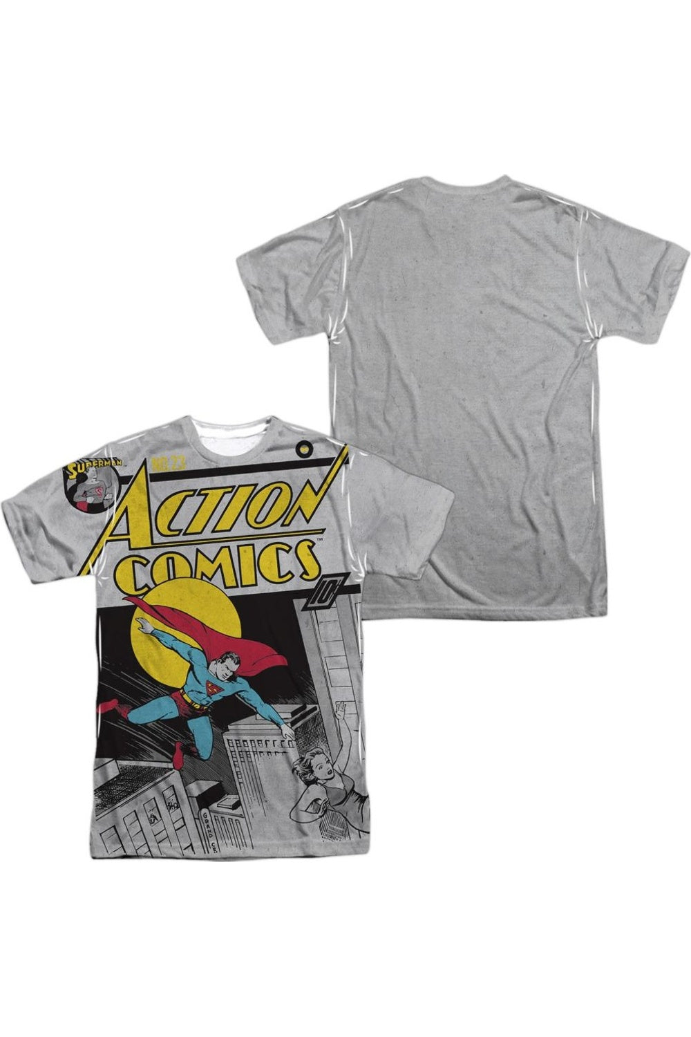 Футболка с коротким рукавом для взрослых из 100% полиэстера DC Comics Superman No. 23 (принт спереди/сзади) Gildan, белый
Футболка с коротким рукавом для взрослых из 100% полиэстера DC Comics Superman No. 23 (принт спереди/сзади) Gildan, белый