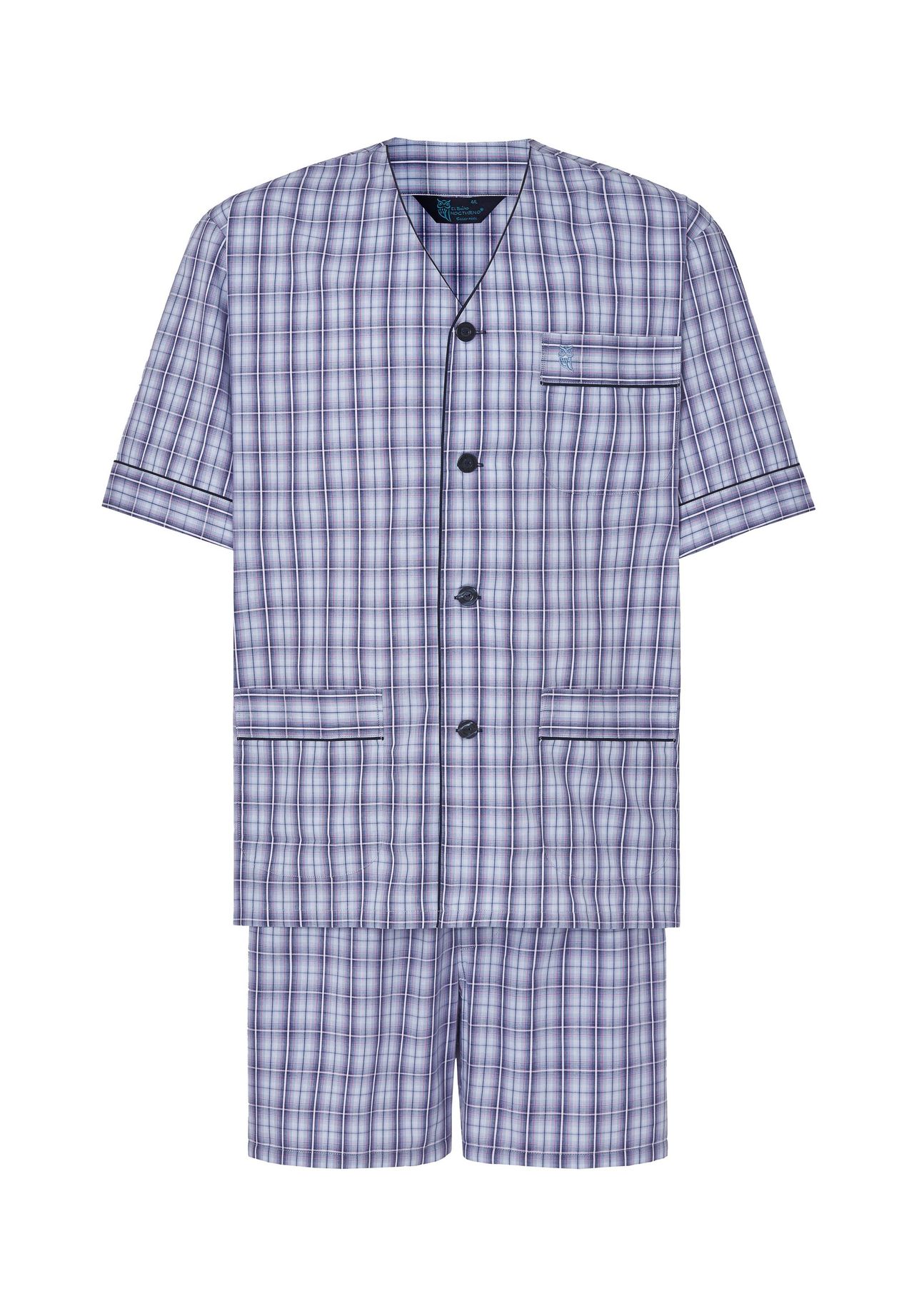 Мужская короткая синяя пижама из поплина для дзюдо в клетку El Búho NOCTURNO, синий
Мужская короткая синяя пижама из поплина для дзюдо в клетку El Búho NOCTURNO, синий