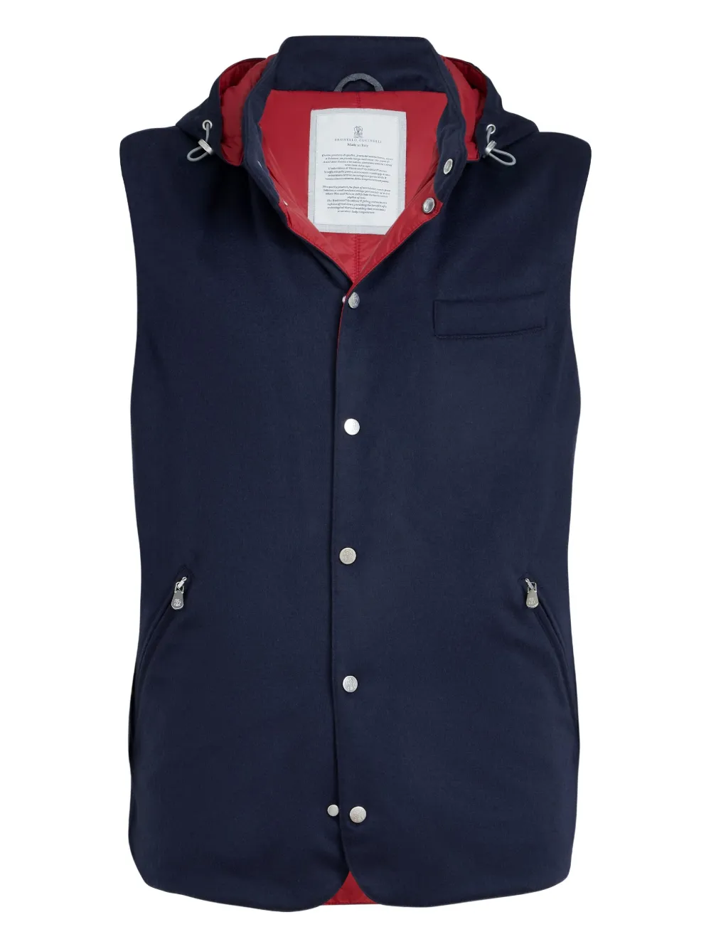 Жилет со съемным капюшоном Brunello Cucinelli, синий
Жилет со съемным капюшоном Brunello Cucinelli, синий