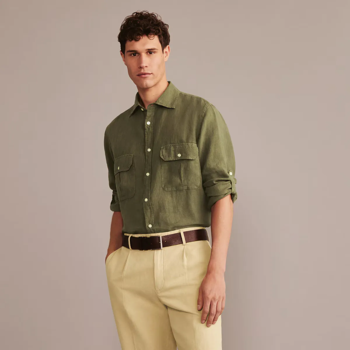 Мужская стиранная льняная рубашка Verhunt, темно-зеленый
Мужская стиранная льняная рубашка Verhunt, темно-зеленый