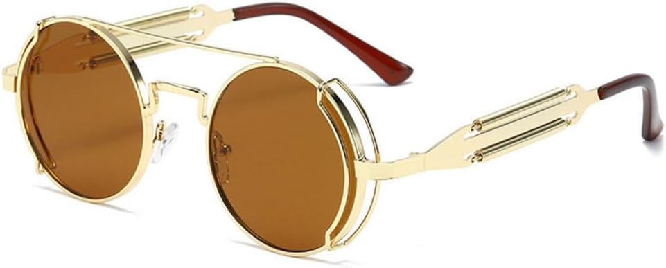 LVTFCO Модные круглые солнцезащитные очки в стиле стимпанк для мужчин, ретро-очки с металлическим двойным пружинным креплением, уникальные солнцезащитные очки для женщин, Golden Tea
LVTFCO Модные круглые солнцезащитные очки в стиле стимпанк для мужчин, ретро-очки с металлическим двойным пружинным креплением, уникальные солнцезащитные очки для женщин, Golden Tea