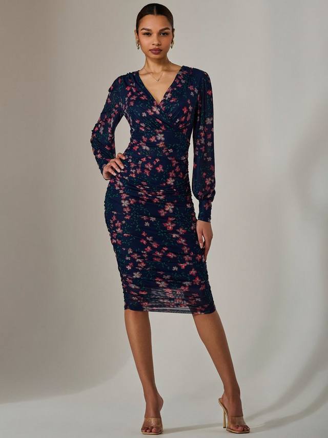 Облегающее платье с цветочной сеткой и рюшами с длинным рукавом Jolie Moi, цвет Navy/Pink
Облегающее платье с цветочной сеткой и рюшами с длинным рукавом Jolie Moi, цвет Navy/Pink