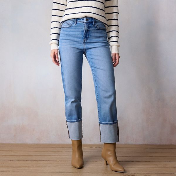 Женские джинсы с высокой посадкой и прямыми штанинами с подвернутым краем Lc Lauren Conrad, Light Medium Wash
Женские джинсы с высокой посадкой и прямыми штанинами с подвернутым краем Lc Lauren Conrad, Light Medium Wash