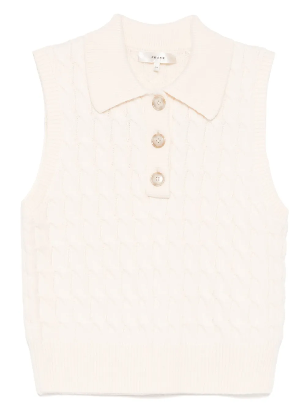 Жилет фактурной вязки с воротником поло FRAME, белый
Жилет фактурной вязки с воротником поло FRAME, белый